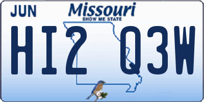 MO license plate HI2Q3W