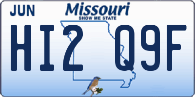 MO license plate HI2Q9F