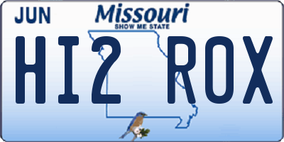 MO license plate HI2R0X