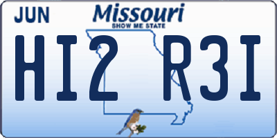 MO license plate HI2R3I
