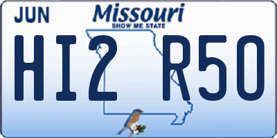 MO license plate HI2R5O