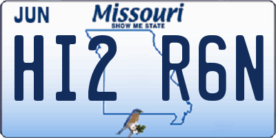 MO license plate HI2R6N