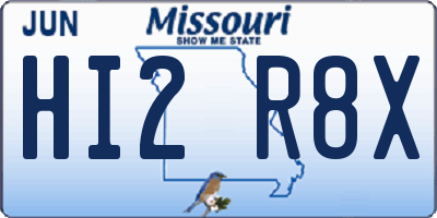 MO license plate HI2R8X