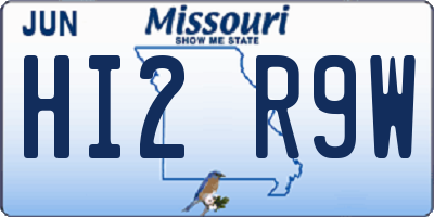MO license plate HI2R9W