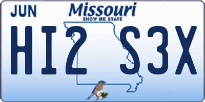 MO license plate HI2S3X