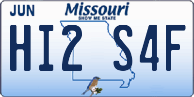 MO license plate HI2S4F