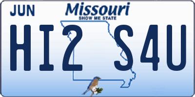 MO license plate HI2S4U