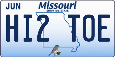 MO license plate HI2T0E