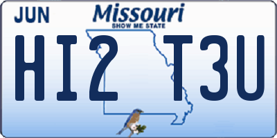 MO license plate HI2T3U