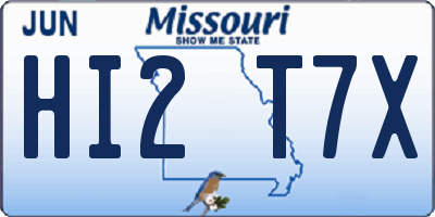 MO license plate HI2T7X