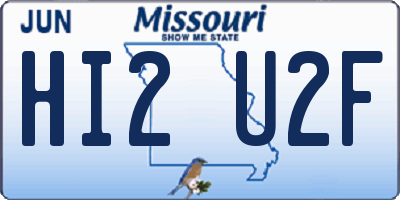 MO license plate HI2U2F
