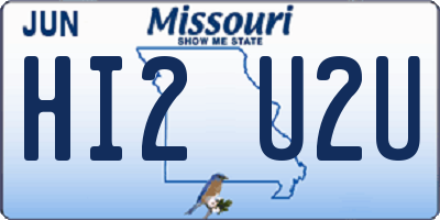 MO license plate HI2U2U
