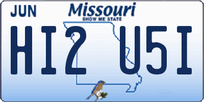 MO license plate HI2U5I