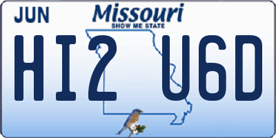 MO license plate HI2U6D