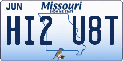 MO license plate HI2U8T