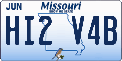 MO license plate HI2V4B