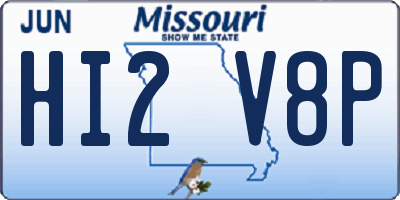 MO license plate HI2V8P