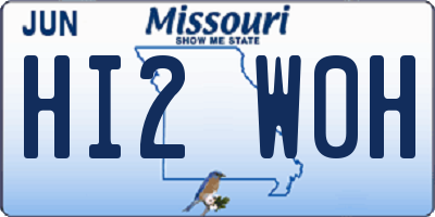 MO license plate HI2W0H