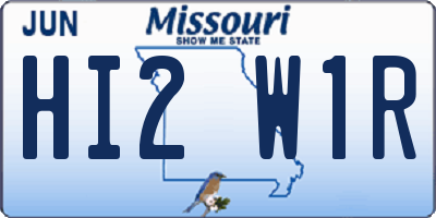MO license plate HI2W1R