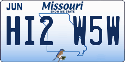 MO license plate HI2W5W