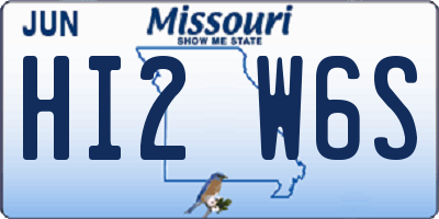 MO license plate HI2W6S