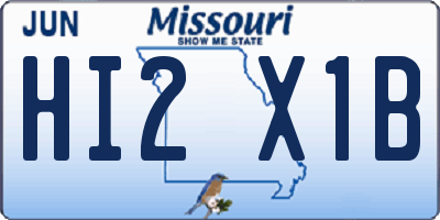 MO license plate HI2X1B