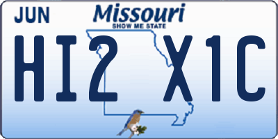 MO license plate HI2X1C