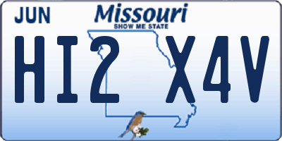 MO license plate HI2X4V