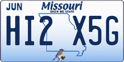 MO license plate HI2X5G