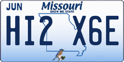 MO license plate HI2X6E