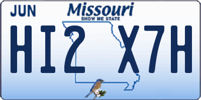MO license plate HI2X7H