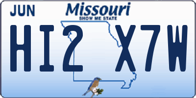 MO license plate HI2X7W