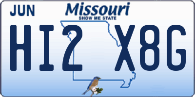 MO license plate HI2X8G
