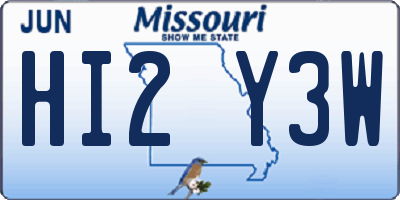 MO license plate HI2Y3W