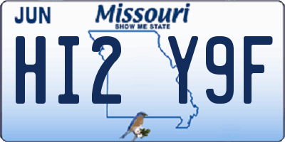 MO license plate HI2Y9F