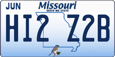 MO license plate HI2Z2B