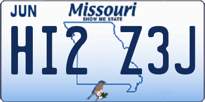 MO license plate HI2Z3J