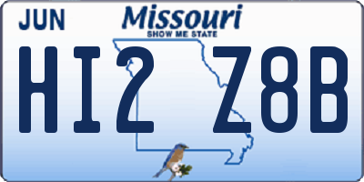 MO license plate HI2Z8B