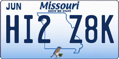 MO license plate HI2Z8K