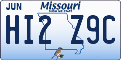 MO license plate HI2Z9C