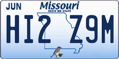 MO license plate HI2Z9M