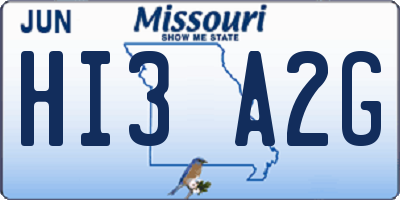 MO license plate HI3A2G