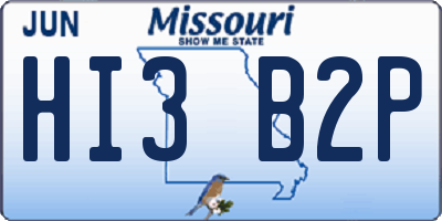MO license plate HI3B2P