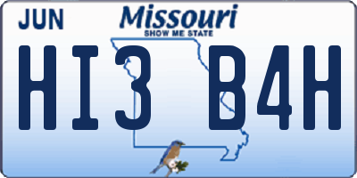 MO license plate HI3B4H