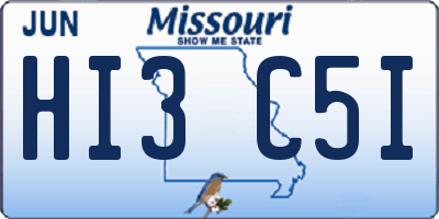 MO license plate HI3C5I