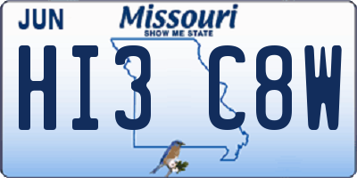 MO license plate HI3C8W