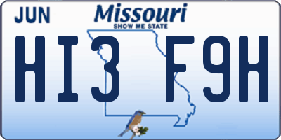 MO license plate HI3F9H
