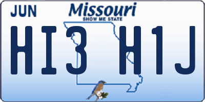 MO license plate HI3H1J