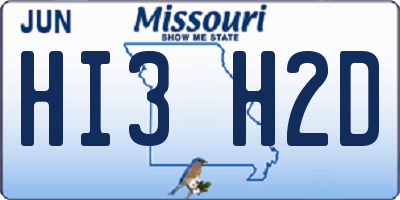 MO license plate HI3H2D
