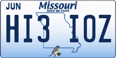 MO license plate HI3I0Z